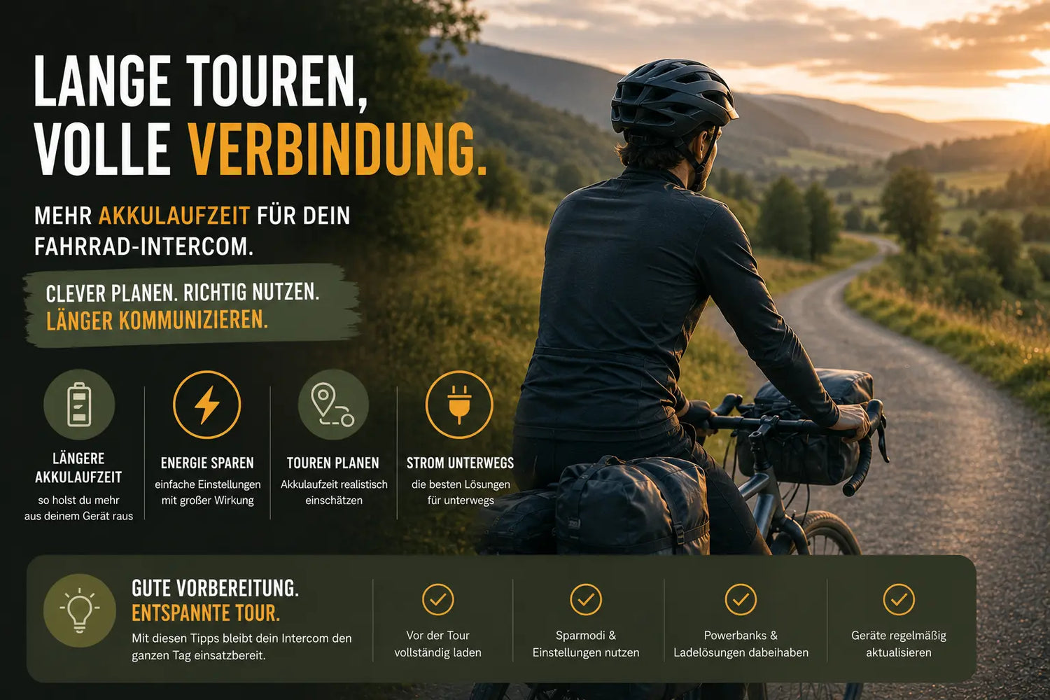 Akkulaufzeit beim Fahrrad-Intercom – Was du vor der nächsten Radtour wissen solltest
