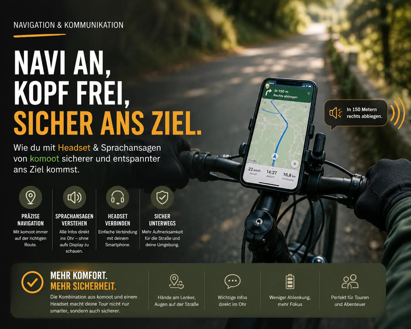 Fahrrad-Navigation per Headset: So nutzt du Komoot, Google Maps und Sprachansagen sicher auf dem Rad