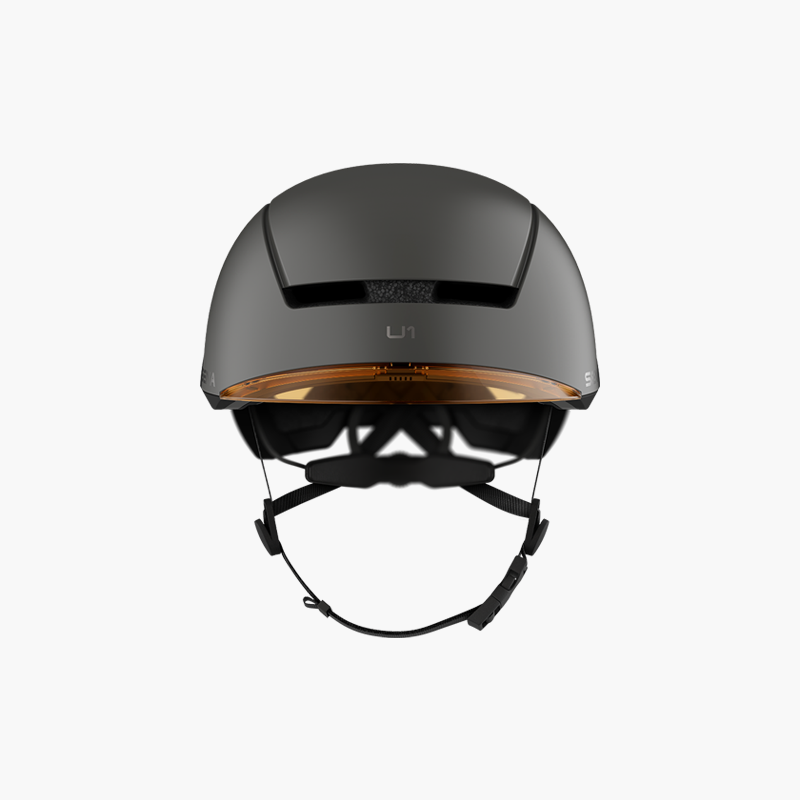 Sena U1 E-Bike Smart-Helm Dunkelgrau – Rückansicht