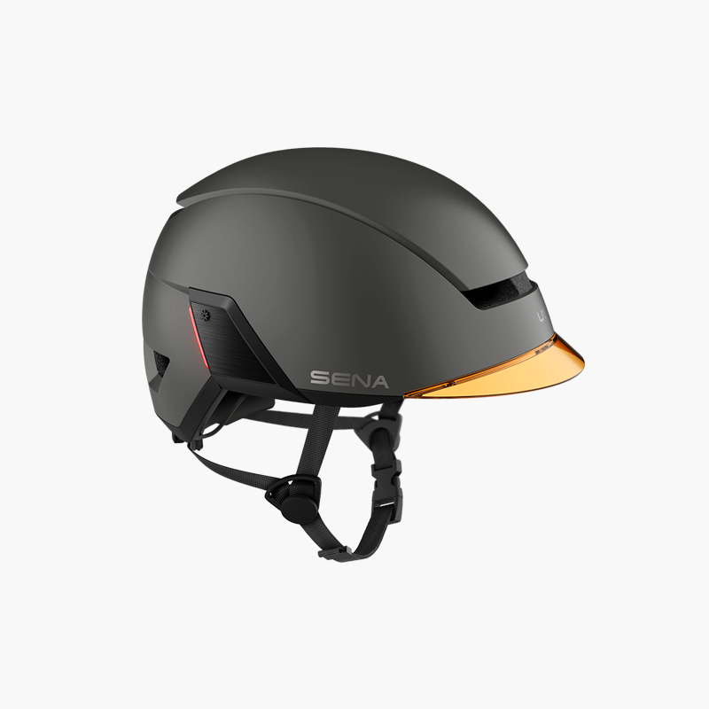 Sena U1 E-Bike Smart-Helm Dunkelgrau – Detailansicht LED