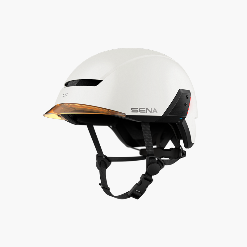 Sena U1 E-Bike Smart-Helm Mattweiß – Frontansicht