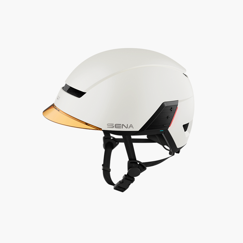 Sena U1 E-Bike Smart-Helm Mattweiß – Rückansicht
